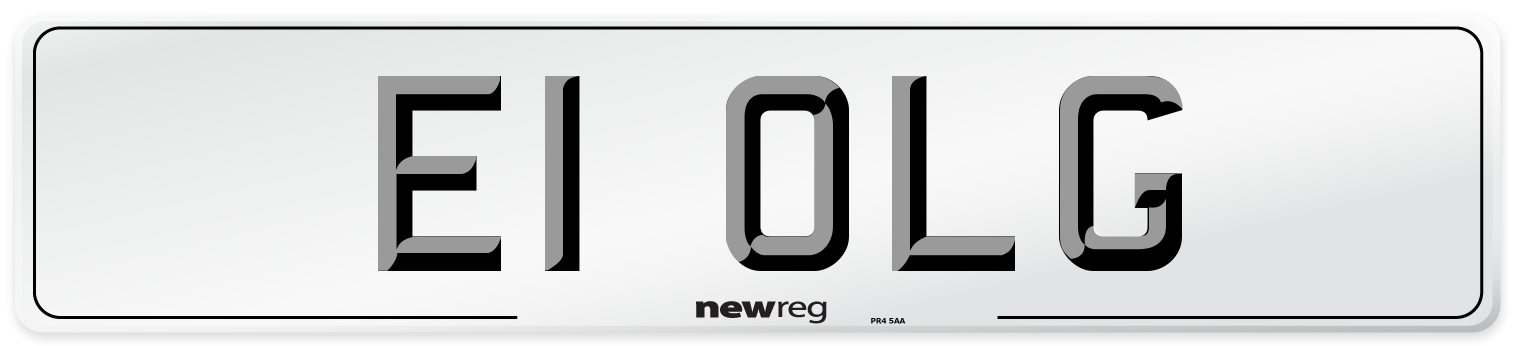 E1 OLG Number Plate from New Reg
